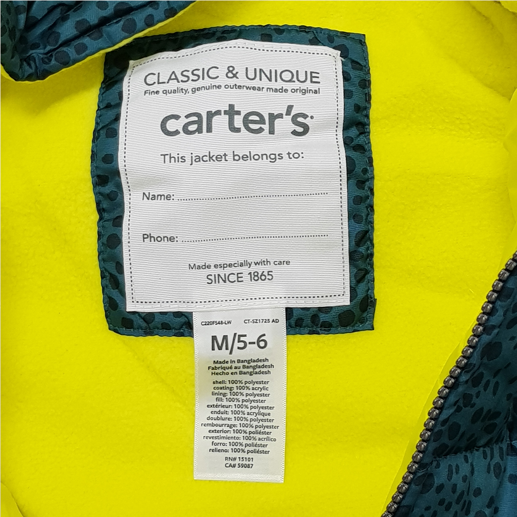 کاپشن پسرانه 20229 سایز 2 تا 7 سال مارک Carters