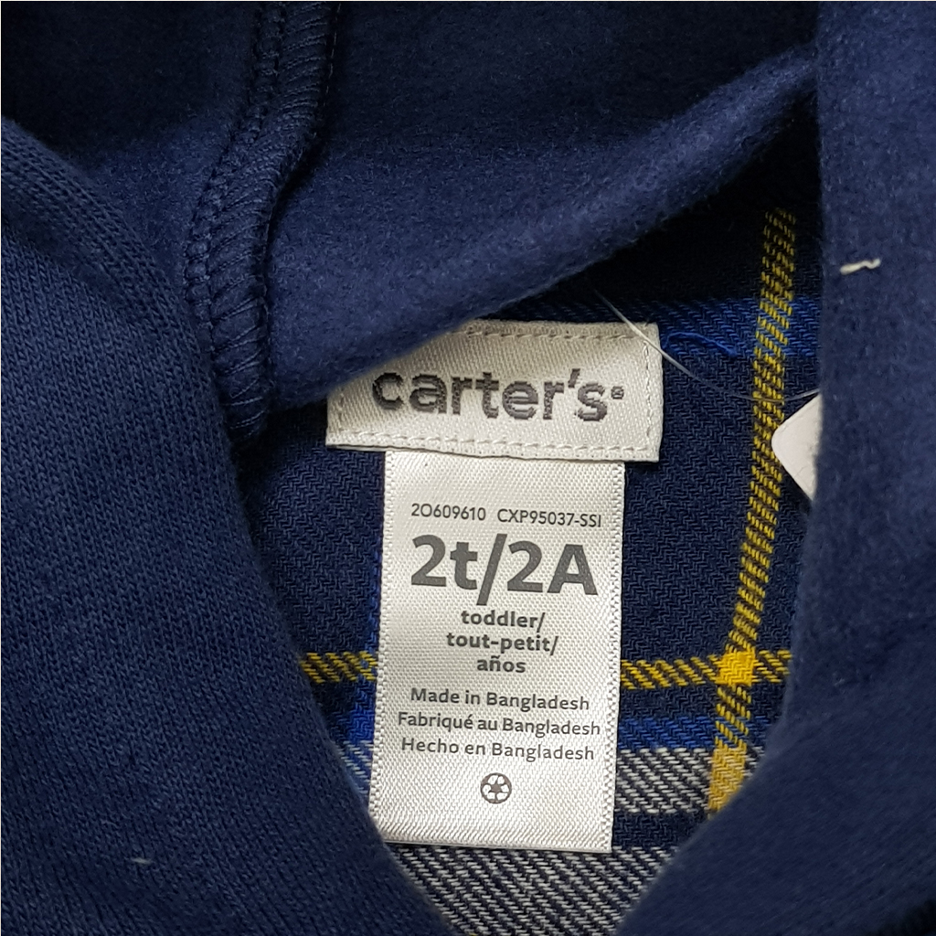 پیراهن کلاه دار پسرانه 20517 سایز 2 تا 14 سال مارک Carters