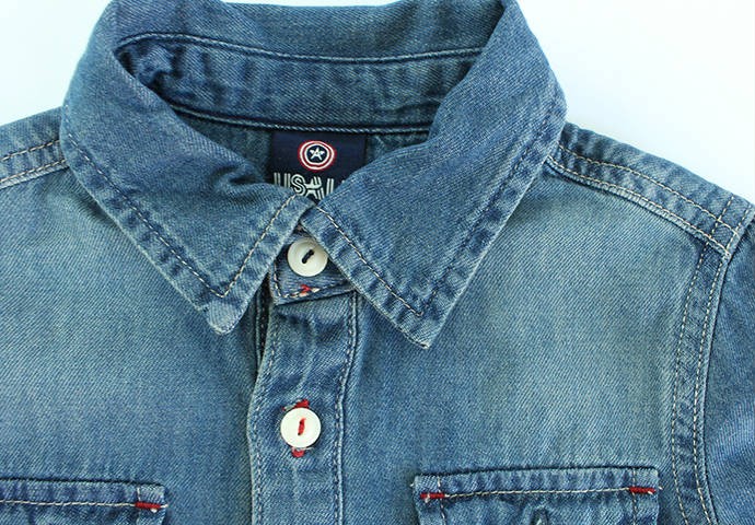 پیراهن جینز پسرانه 100138 سایز 3 تا 14 سال مارک U.S ALL محصول بنگلادش