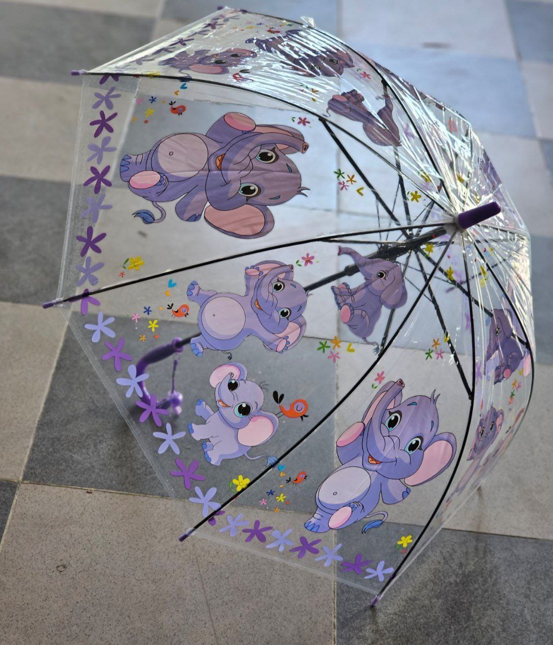 چتر بچگانه حیوانات شیشه ای(شفاف) سایز 4 تا 12سال کد 512