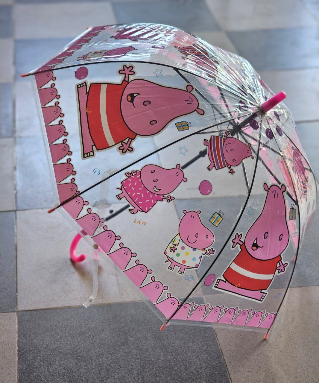 چتر بچگانه حیوانات شیشه ای(شفاف) سایز 4 تا 12سال کد 512