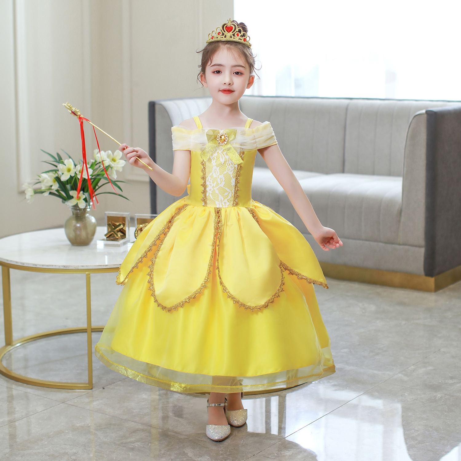 لباس دیزنی پرنسس دخترانه 2 تا 9سال کد10417