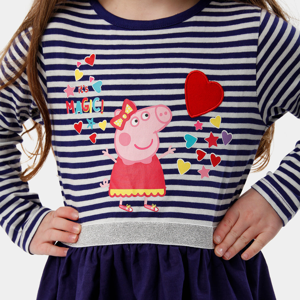 سارافون دخترانه 22199 سایز 1 تا 8 سال مارک Peppapig