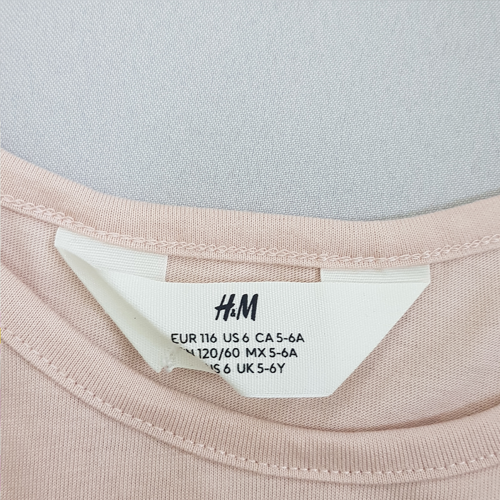 تی شرت دخترانه 22404 سایز 2 تا 10 سال کد 1 مارک H&M