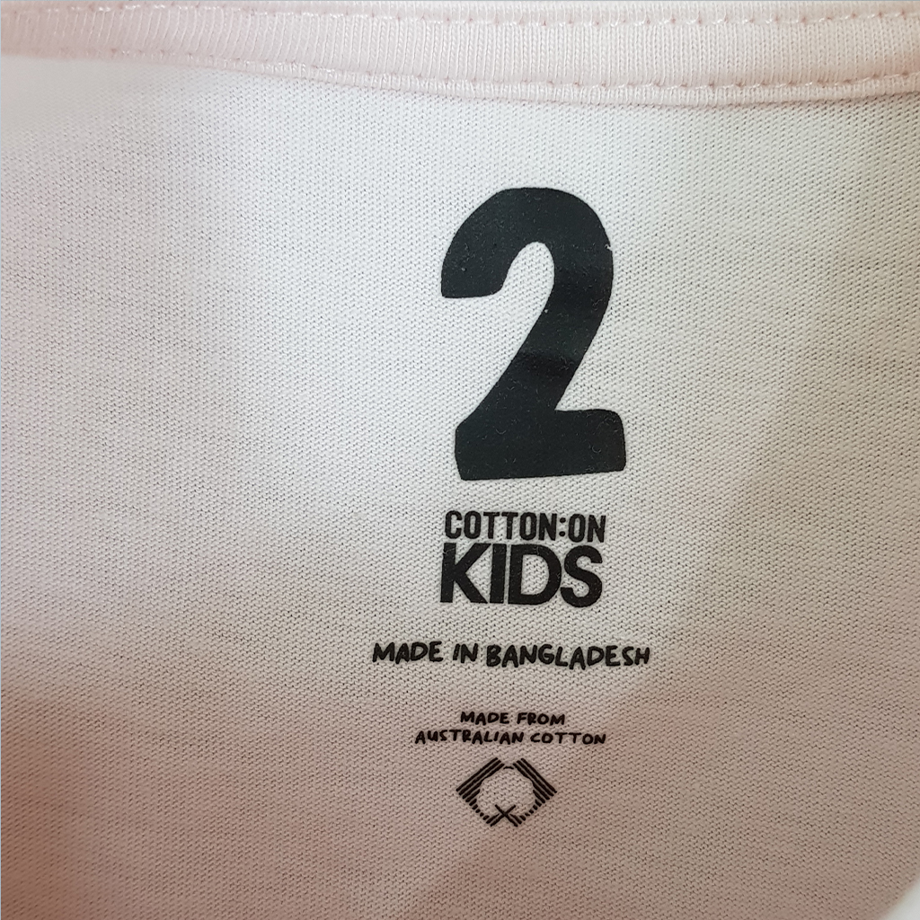 تی شرت دخترانه 22338 سایز 2 تا 10 سال مارک COTTON KIDS