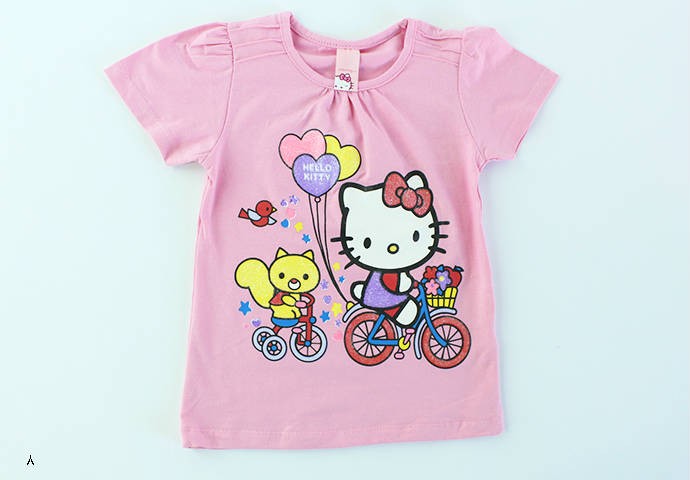 تی شرت دخترانه 100262 سایز 9 ماه تا 2 سال مارک HELLO  KITTY محصول بنگلادش