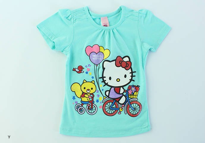 تی شرت دخترانه 100262 سایز 9 ماه تا 2 سال مارک HELLO  KITTY محصول بنگلادش