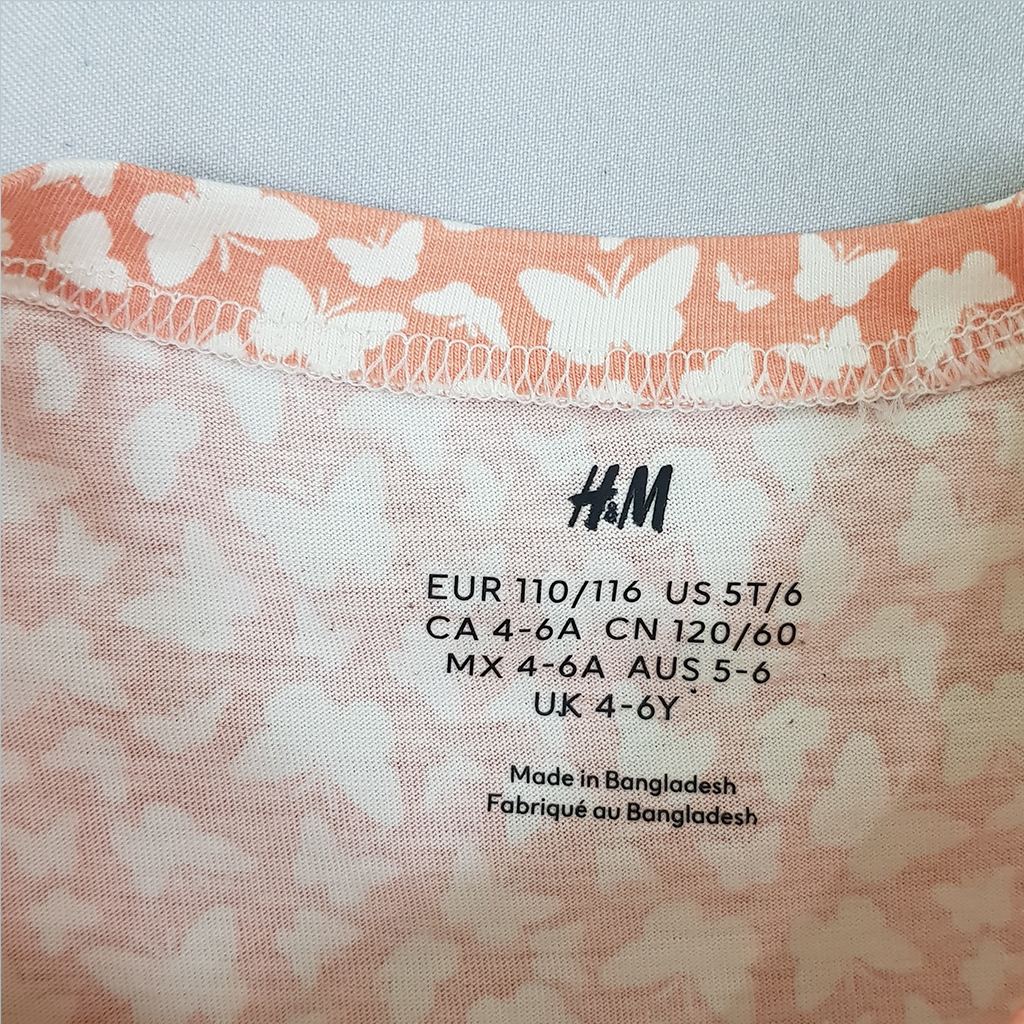تی شرت دخترانه 22445 سایز 1.5 تا 10 سال مارک H&M   *