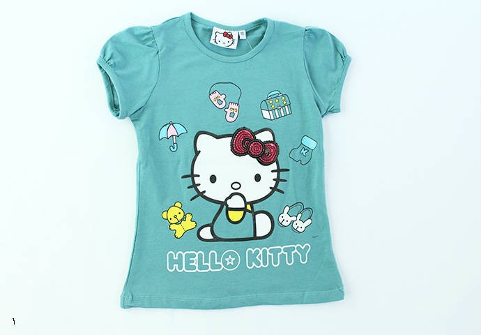 تی شرت دخترانه 100275 سایز 5 تا 8 سال مارک HELLO KITTY محصول بنگلادش