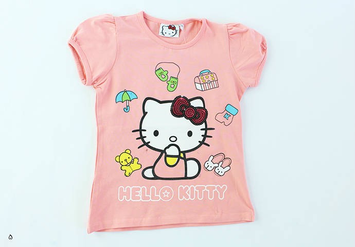 تی شرت دخترانه 100275 سایز 5 تا 8 سال مارک HELLO KITTY محصول بنگلادش