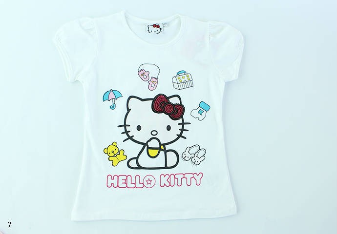 تی شرت دخترانه 100275 سایز 5 تا 8 سال مارک HELLO KITTY محصول بنگلادش