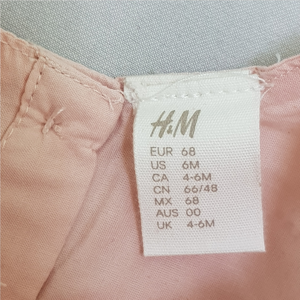 سارافون زیردکمه دار دخترانه 23088 سایز 6 ماه تا 4 سال مارک H&M