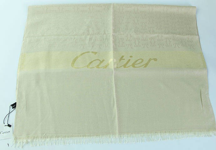 شال مارک دار زنانه 100442 طرح CARTIER