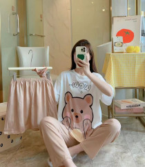 ست سه تیکه تی شرت شلوار شورتک کد 414974