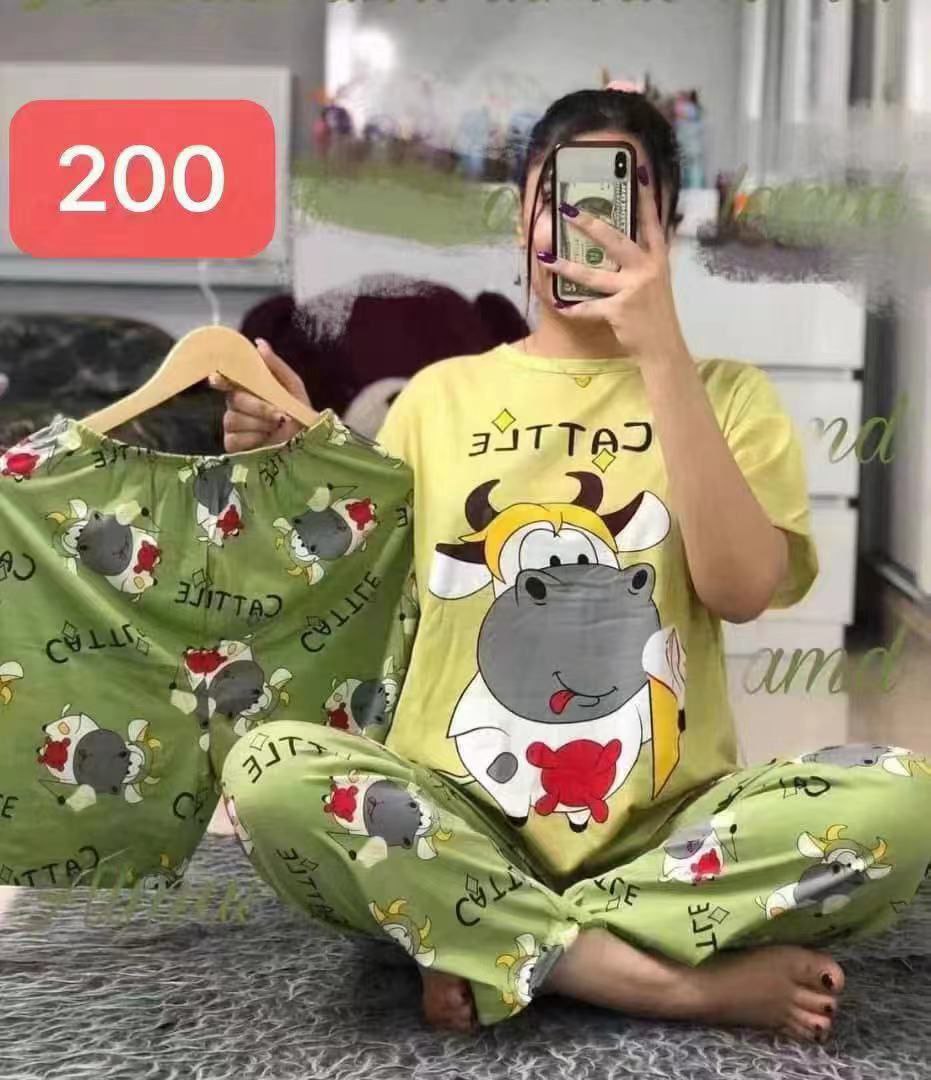 ست سه تیکه تی شرت شلوار شورتک کد 414993