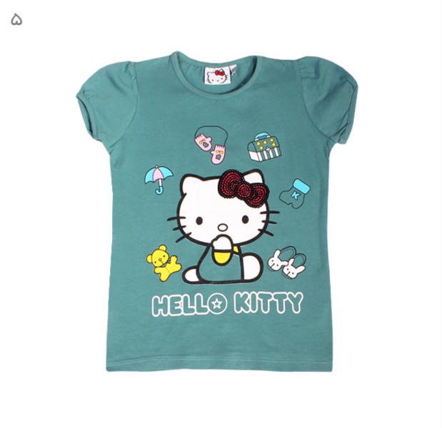 تی شرت دخترانه 100671 سایز 5 تا 8 سال مارک HELLO KITTY