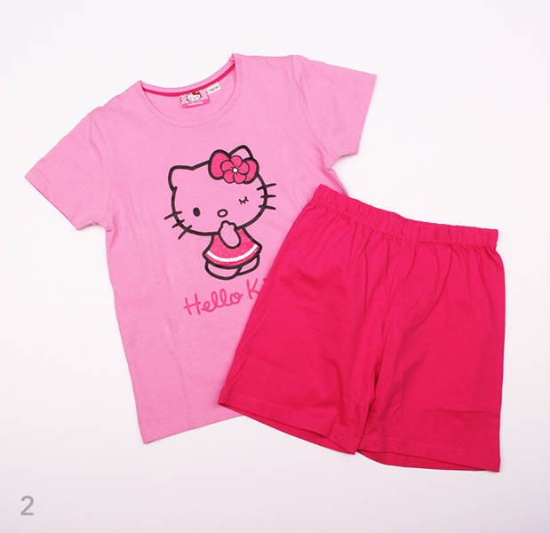 بلوز و شلوارک دخترانه 100899 سایز 5 تا 12 سال مارک HELLO KITTY