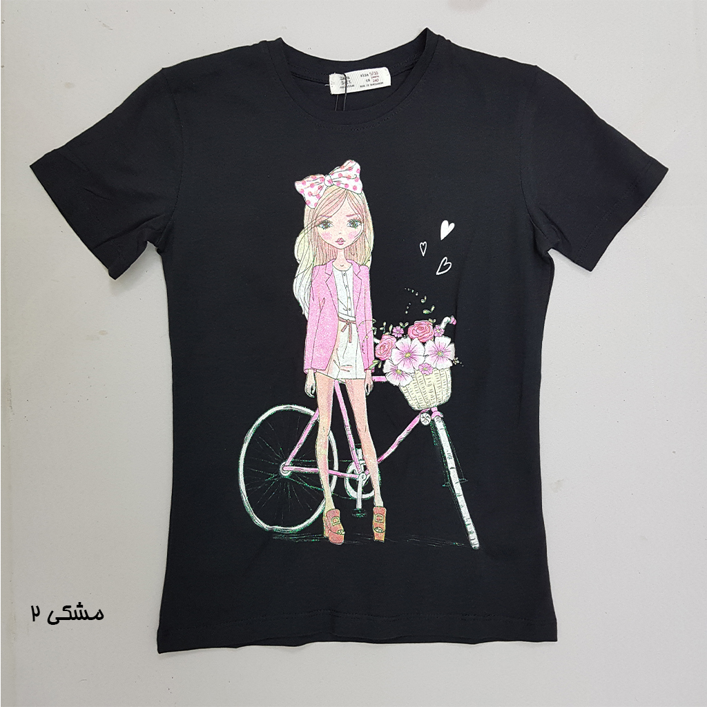 تی شرت دخترانه 27430 سایز 7 تا 14 سال کد4 مارک ZARA