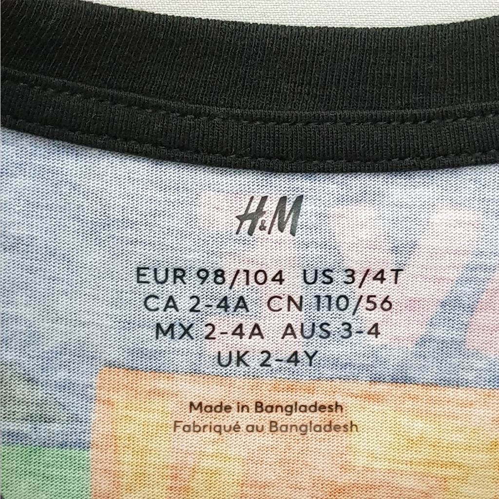 تی شرت پسرانه 27216 سایز 1.5 تا 10 سال مارک H&M   *