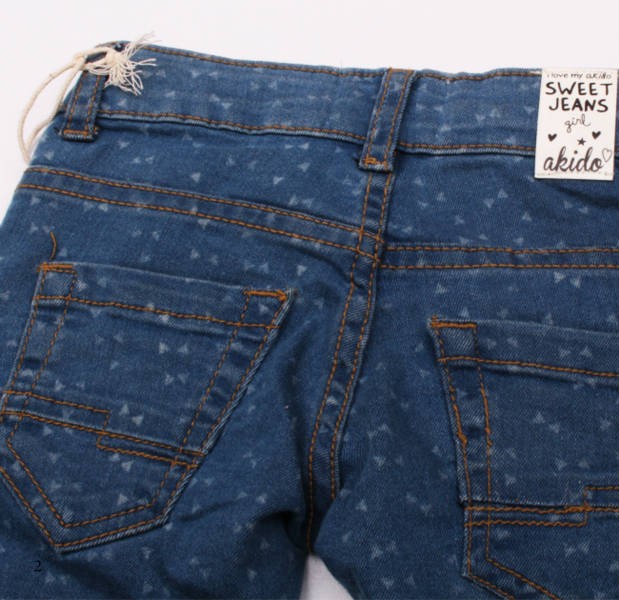 شلوار جینز دخترانه 100710 سایز 2 تا 14 سال مارک AKIDO