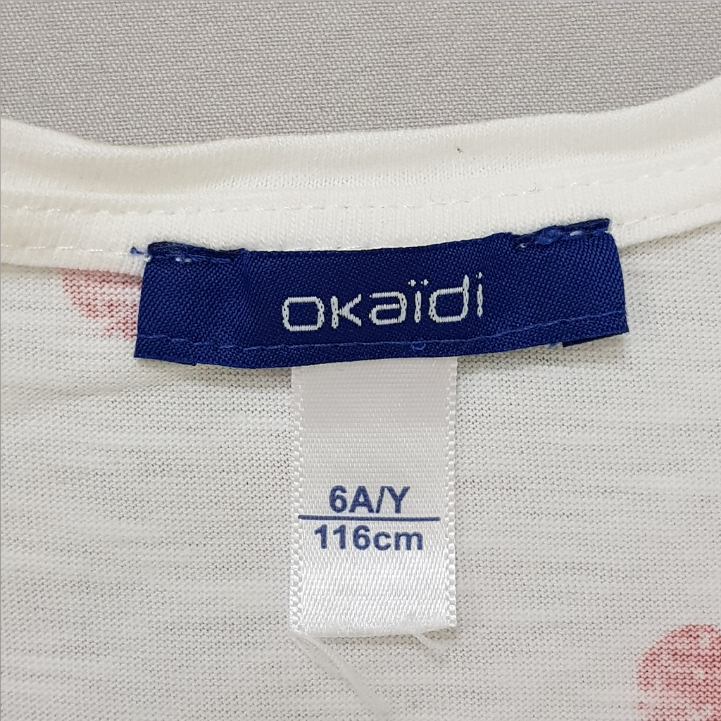 تی شرت دخترانه 27965 سایز 3 تا 14 سال کد 6 مارک OKAIDI   *