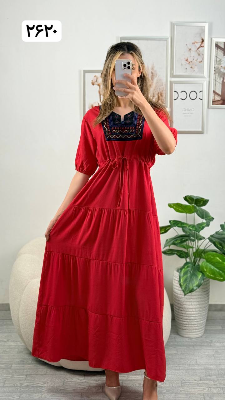پیراهن گلدوزی زنانه کد 417404