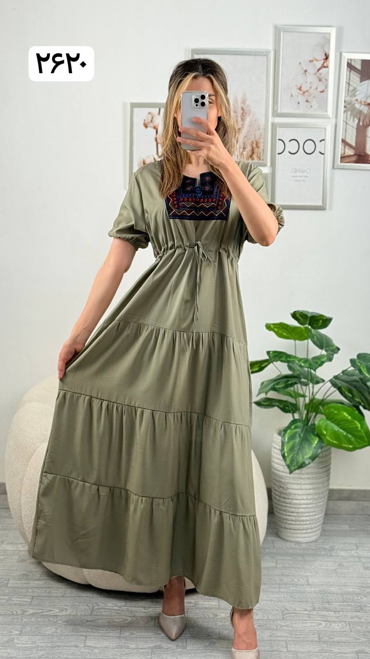 پیراهن گلدوزی زنانه کد 417404