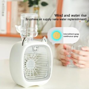 مینی پنکه مه پاش گربه ای|spray cooling fan کد 802166