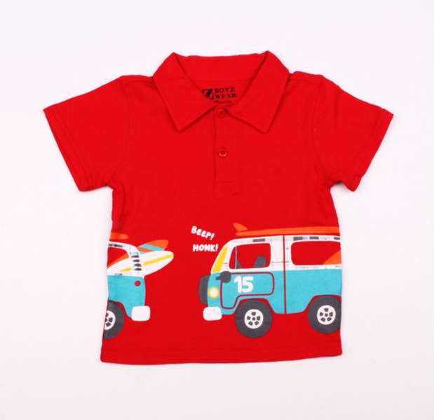 تی شرت یقه دار پسرانه 100944 سایز 12 ماه تا 5 سال مارک BOYZ