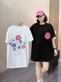 تیشرت نگین دوزی پشت و رو کار شده زنانه کد 417659