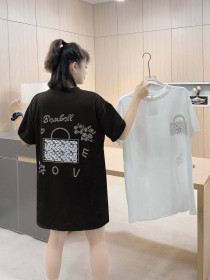 تیشرت نگین دوزی پشت و رو کار شده زنانه کد 417660