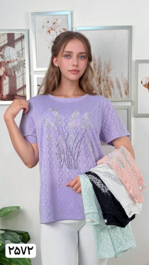 تیشرت نگین کار شده زنانه کد 417670