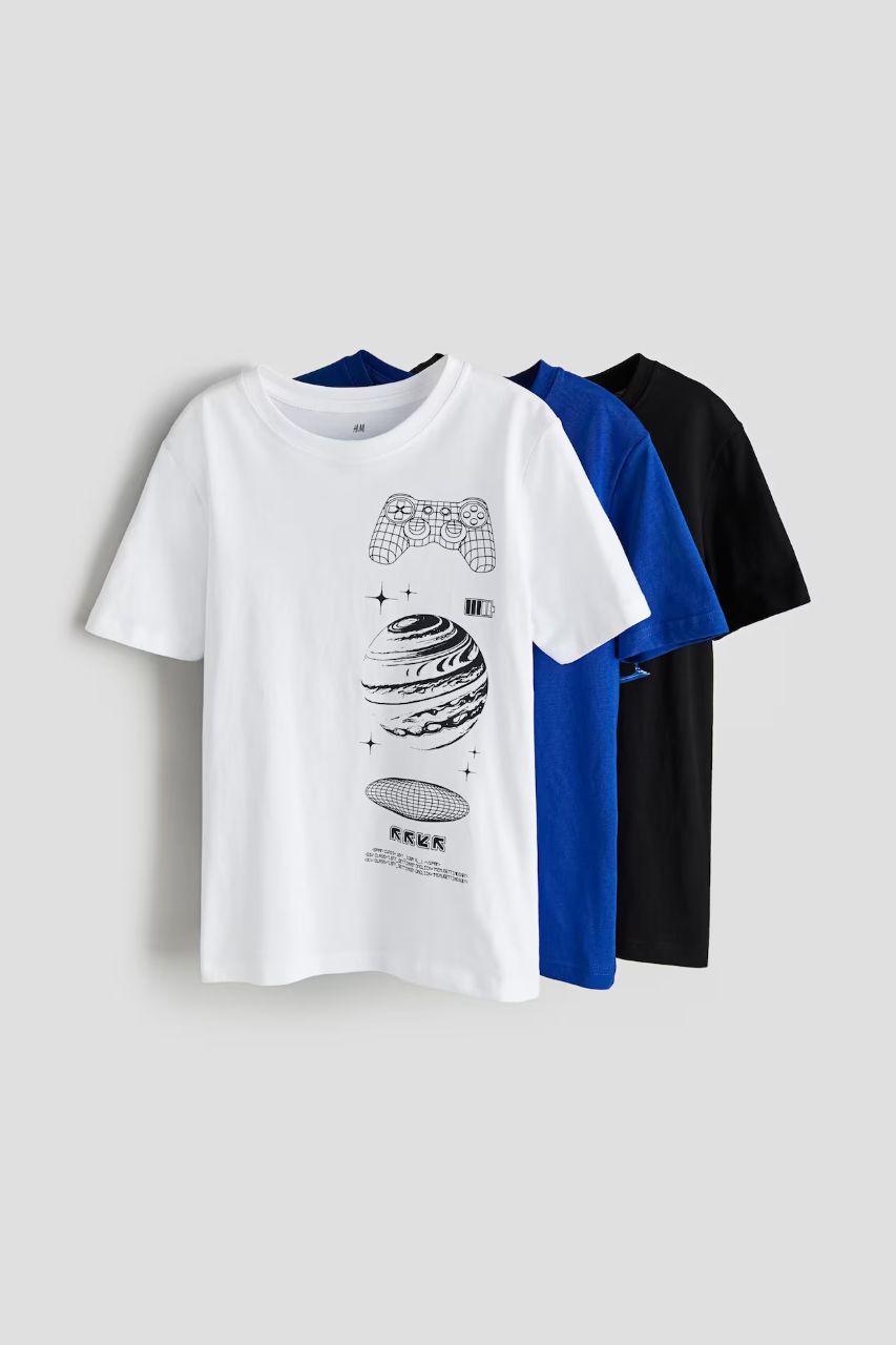 تی شرت پسرانه 28404 سایز 9 تا 15 سال کد 18 مارک H&M