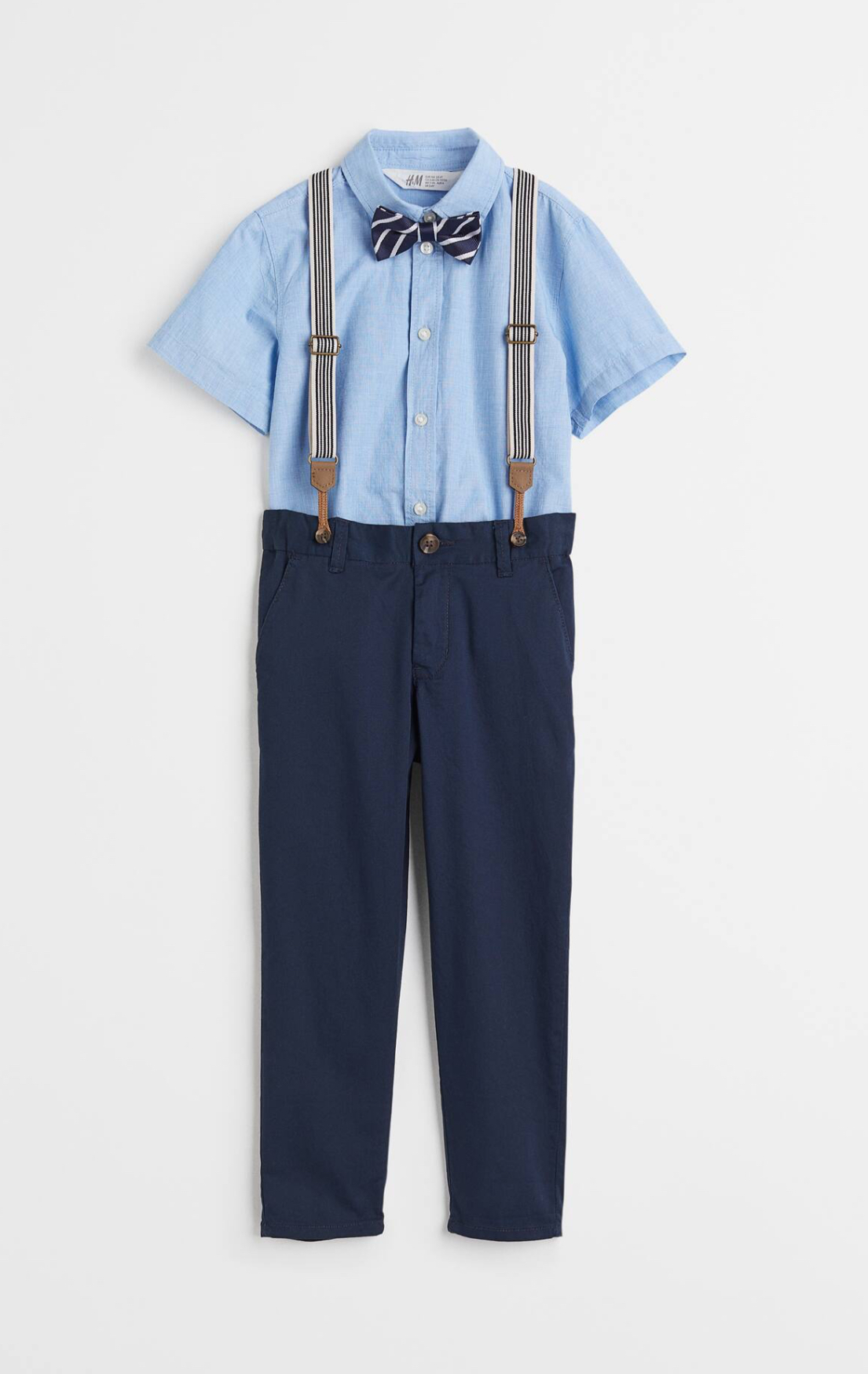 ست پیراهن و شلوار ساسبندار پسرانه 28439 سایز 1.5 تا 10 سال مارک H&M
