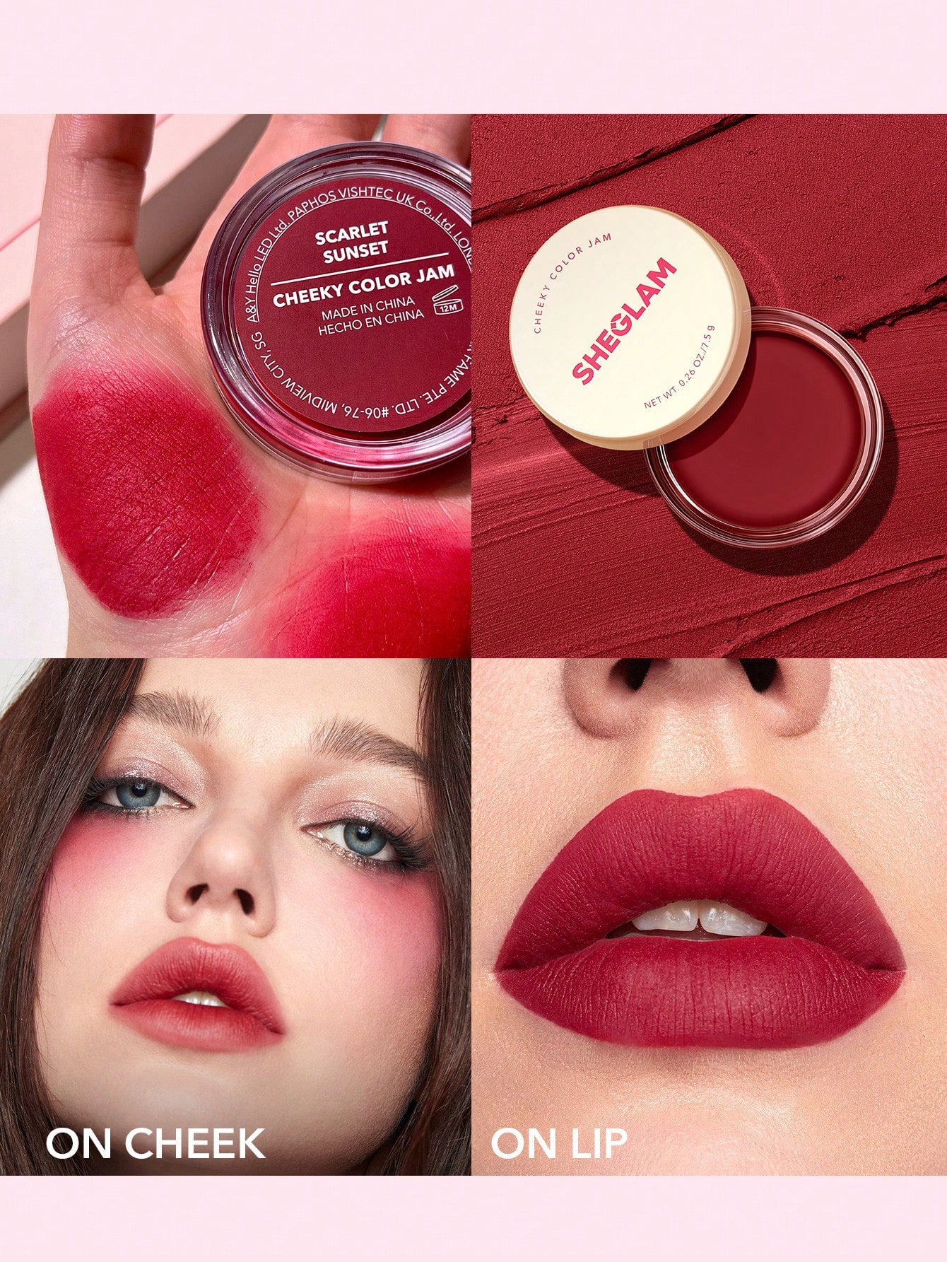 رژگونه چند منظوره کرمی شیگلم SHEGLAM Cheeky Color Jam- کد 2585