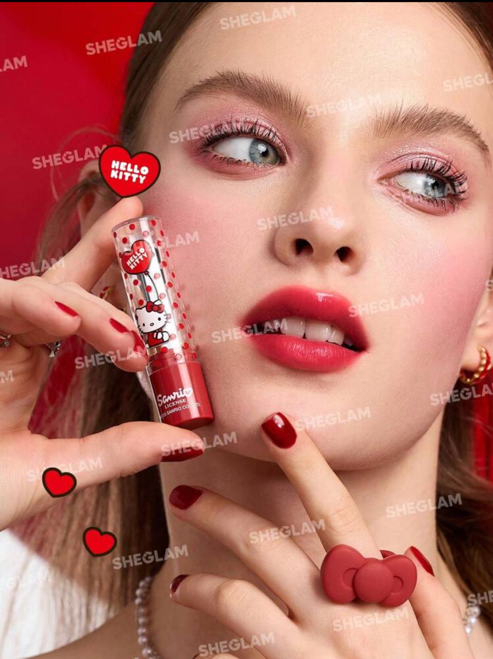 رژ لب جامد آبرسان هلو کیتی شیگلم Hello Kitty｜SHEGLAM Be My Baby Hydrating Lipstick کد 2587