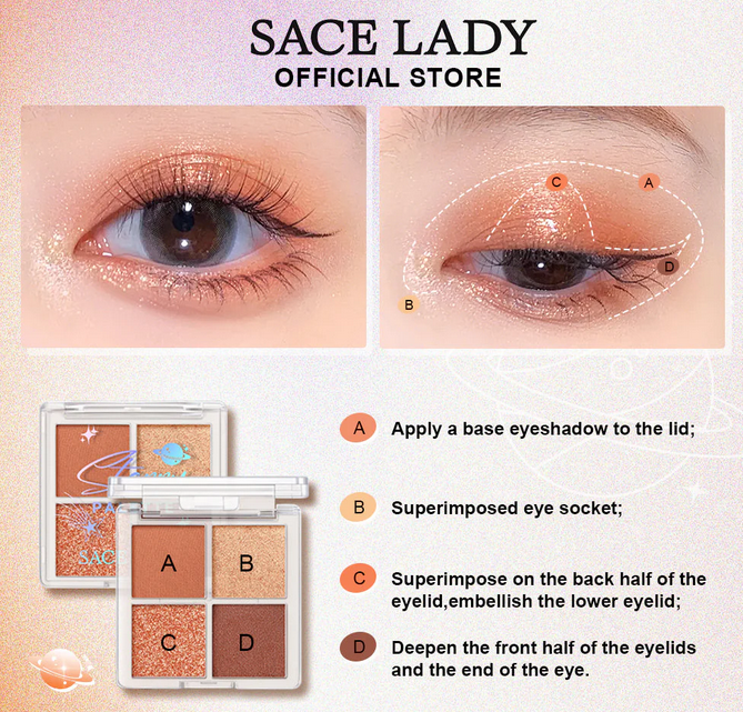پالت سایه چشم سه در یک برند SACE LADY کد SL358 (2743)