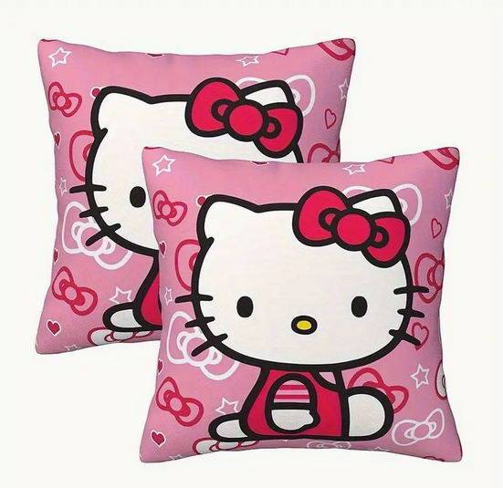 2 عدد کاور کوسن طرح‌دار صورتی هلو کیتی برند سانریو (SANRIO) کد 2610