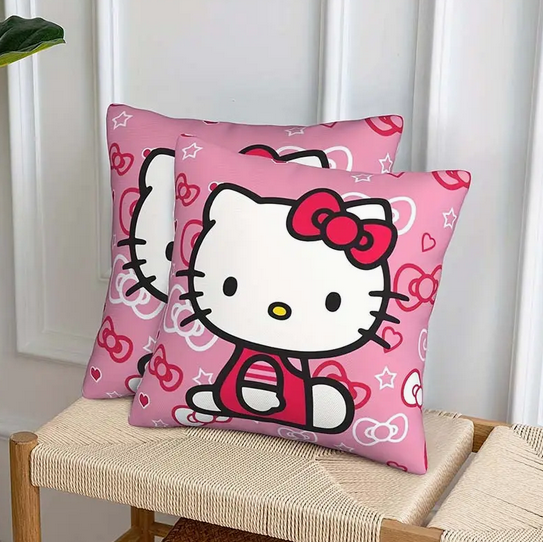 2 عدد کاور کوسن طرح‌دار صورتی هلو کیتی برند سانریو (SANRIO) کد 2610