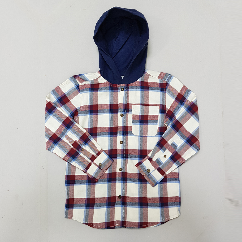 پیراهن کلاه دار پسرانه 28937 سایز 5 تا 12 سال کد 1 مارک Carters
