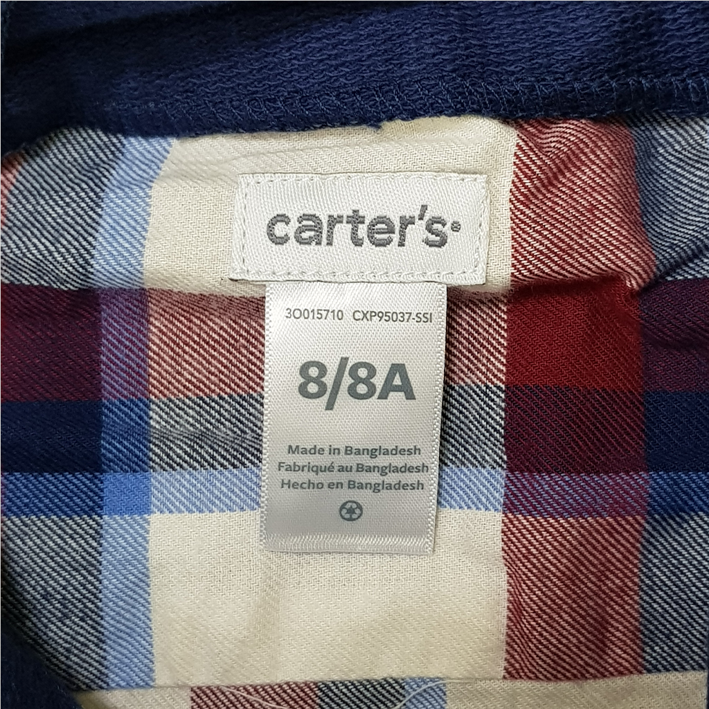 پیراهن کلاه دار پسرانه 28937 سایز 5 تا 12 سال کد 1 مارک Carters