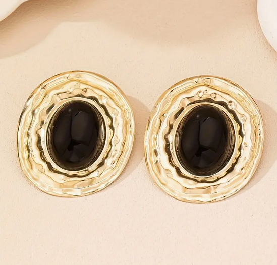 گوشواره اکریلیک طرح مروارید سیاه کد 2659