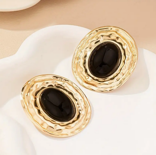 گوشواره اکریلیک طرح مروارید سیاه کد 2659