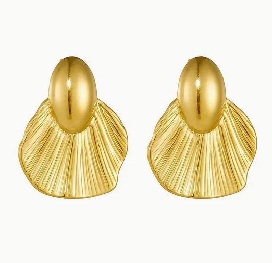 گوشواره استیل ضد زنگ طرح بادبزنی فرانسوی کد 2672