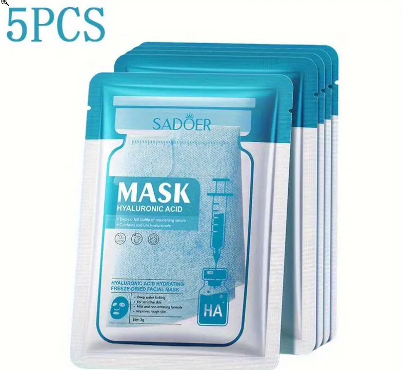 5 عدد ماسک صورت هیالورونیک اسید مرطوب کننده سادور (SADOER) 3001