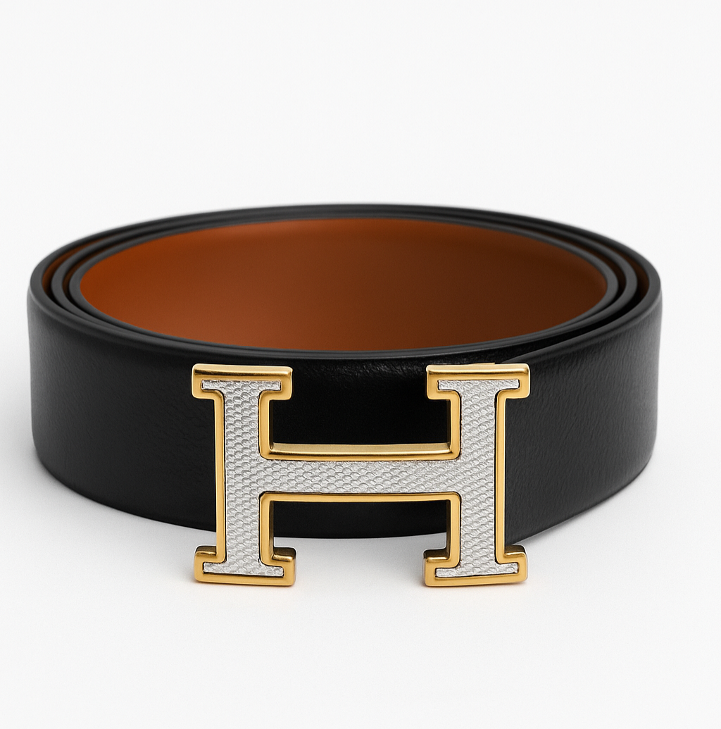 کمربند چرم مردانه مدل H (Hermes) کد 1026