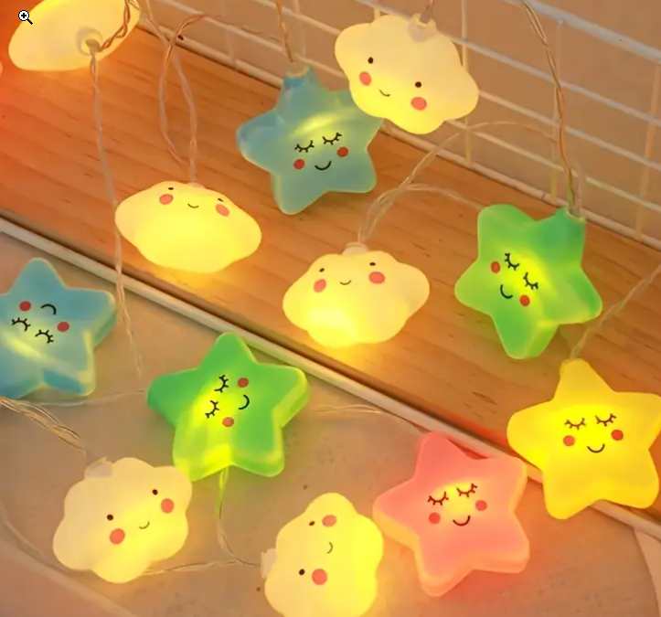 چراغ رشته‌ای LED ستاره‌ای چند رنگ مخلوط کد 3012 (31-10-73)