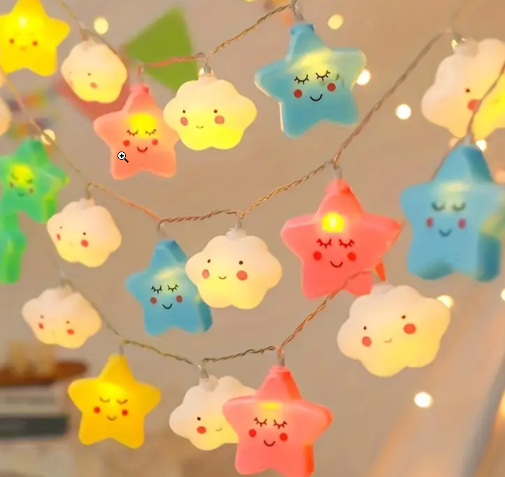 چراغ رشته‌ای LED ستاره‌ای چند رنگ مخلوط کد 3012 (31-10-73)
