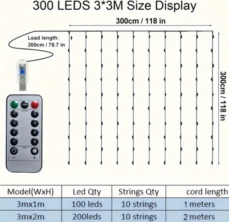 چراغ های پرده ای LED کد 3022