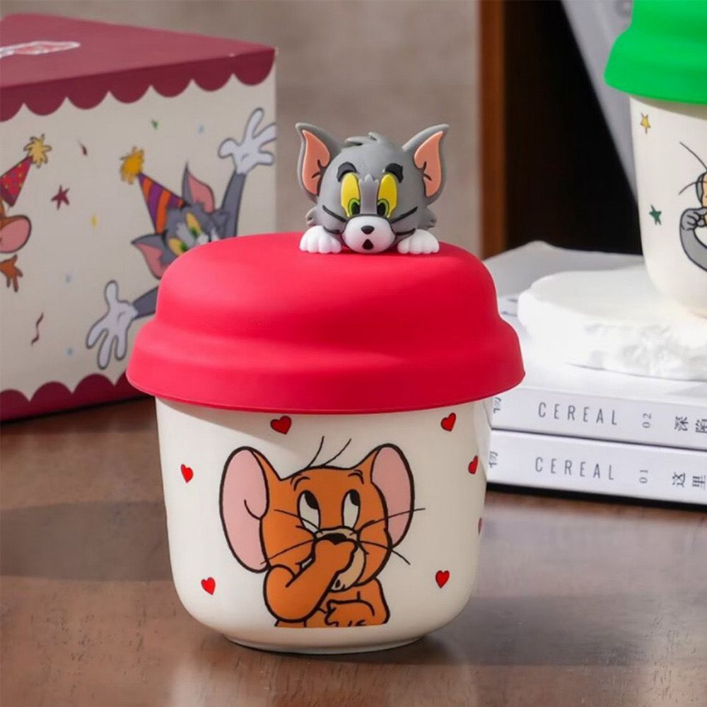 ماگ فانتزی درب‌دار طرح تام و جری (Tom & Jerry) کد 3101